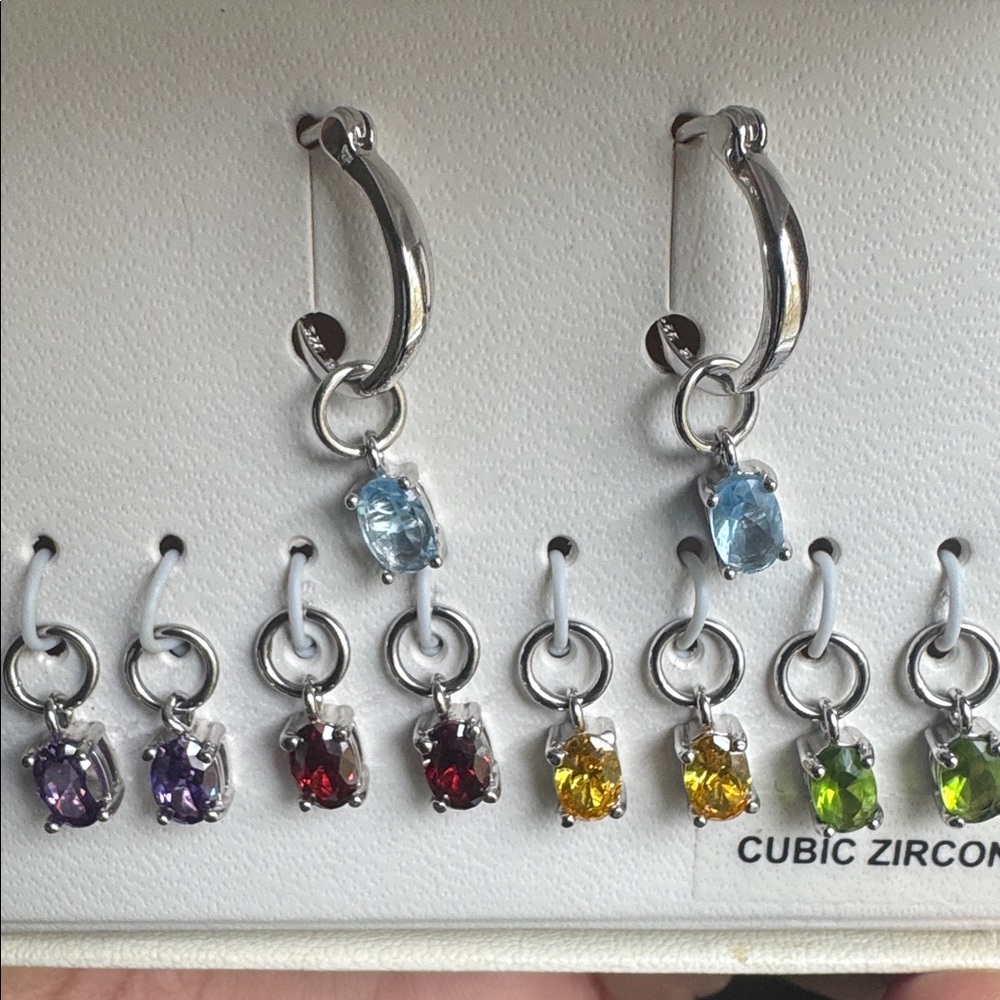 New Earrings with Multicolor Cubic Zirconia stones